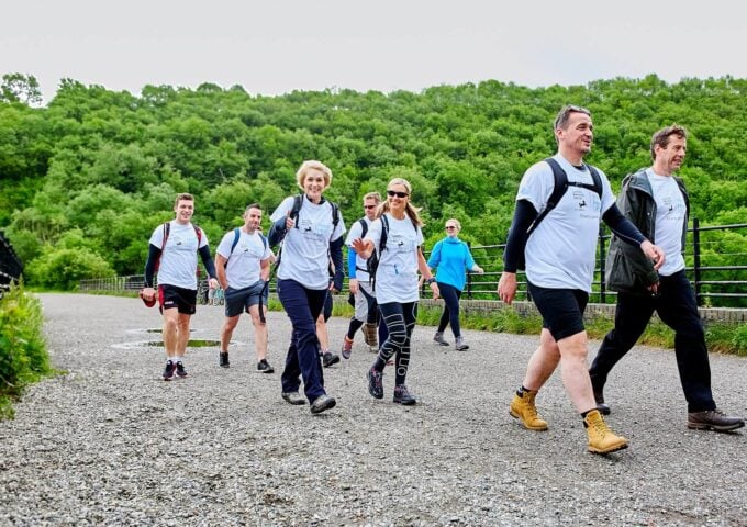 Group of Lloyds Banking Group colleagues train for walking event