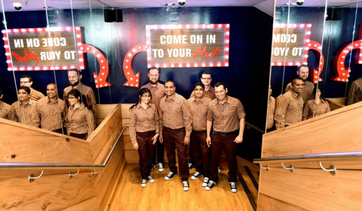 Pizza hut team members in uniform
