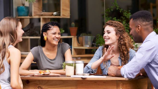 Young people talking