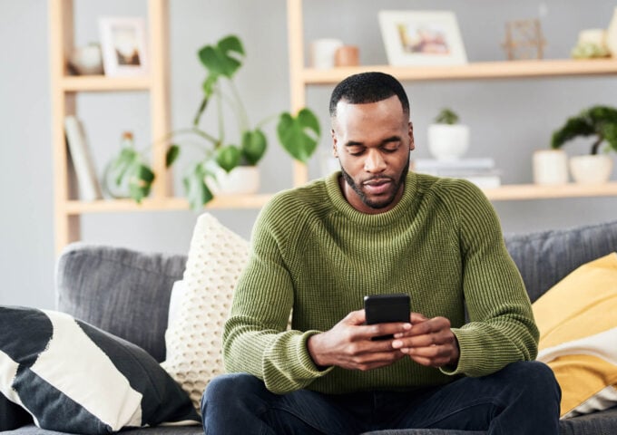 Man looking at his phone
