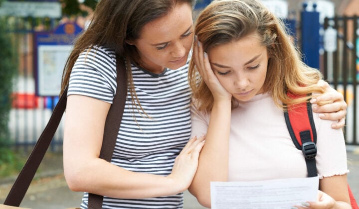 Teenage Girl Consoles Friend Over Bad Exam Result