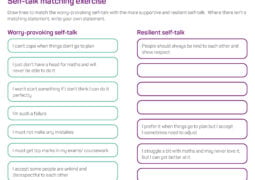 Self Talk Matching Exercise