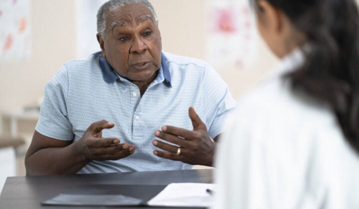 Talking to doctor