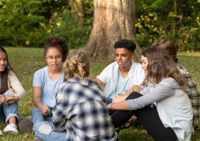 Young people talking