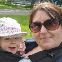Charlene with her daughter in a park