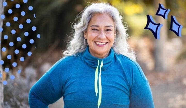 Smiling mature lady in the park
