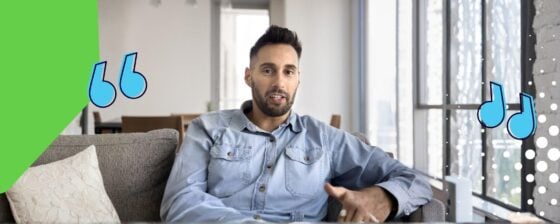 Man talking and sharing