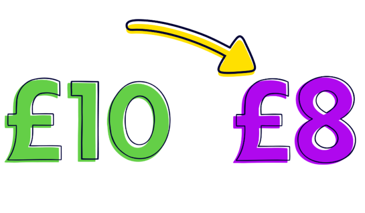 £10 = £8