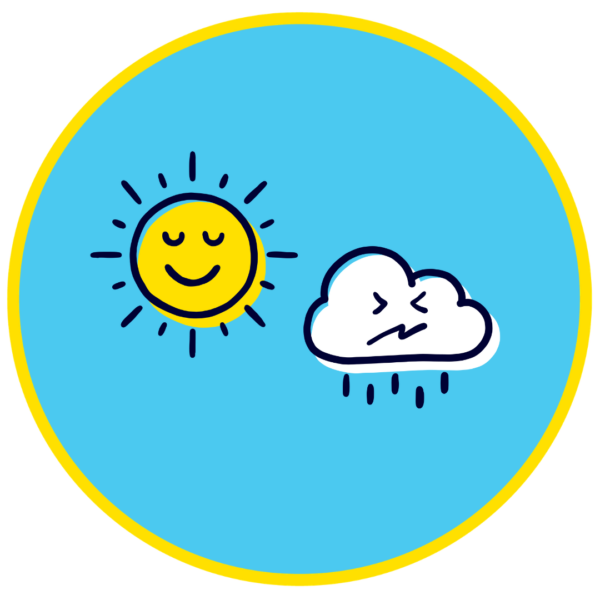 Illustration of sun and cloud for mood