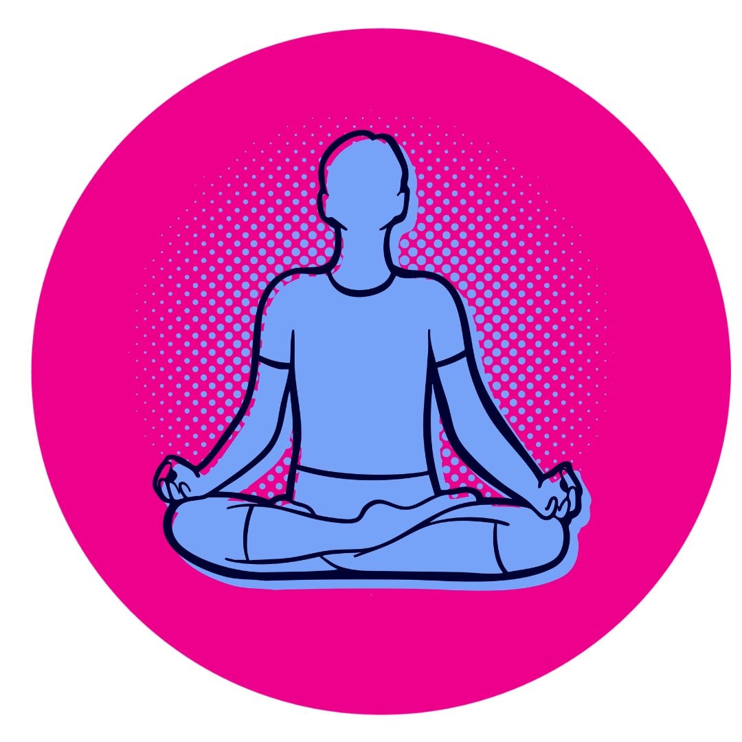 Illustration of someone sitting in restful position