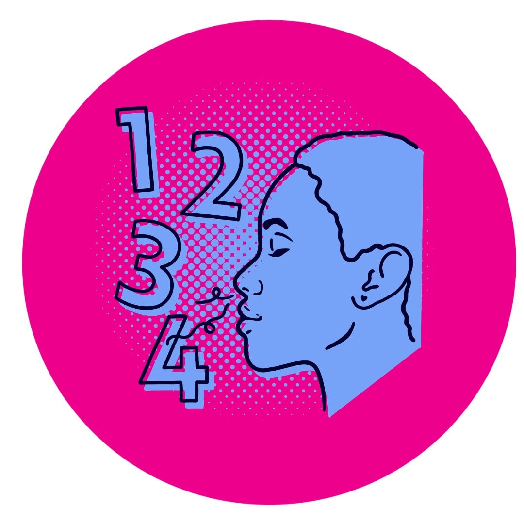Illustration of someone breathing out